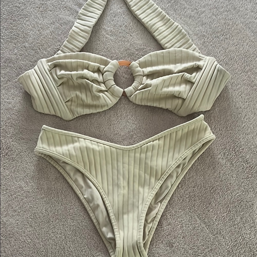 Montce Ribbed Cream Bikini Set
